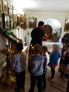 Открытый урок для группы детского сада в церкви села Вирга