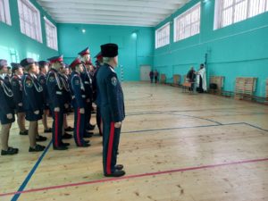 Священник Сергий Беляков поздравил Нижнеломовских кадетов с праздником Богоявления
